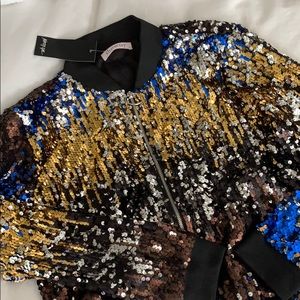 New multi colored sequin blazer